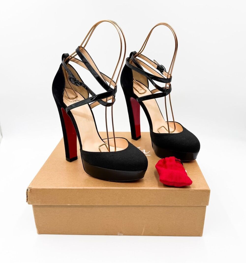 Christian Louboutin La Favorita 140 Platform Pumps Heels EU 38.5 US 8.5